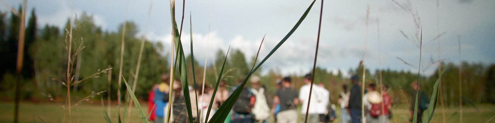 students in field